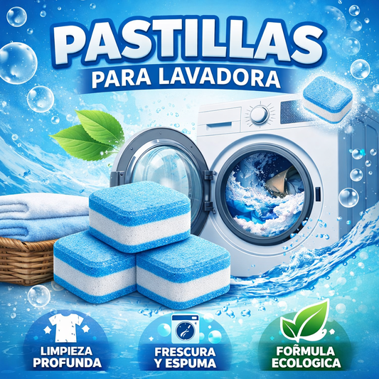 HOGAR PURO™ Caja pastillas limpieza lavadora (12Piezas)