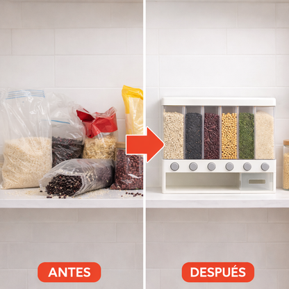 ORGAGRAIN™ Dispensador de granos con 6 divisores